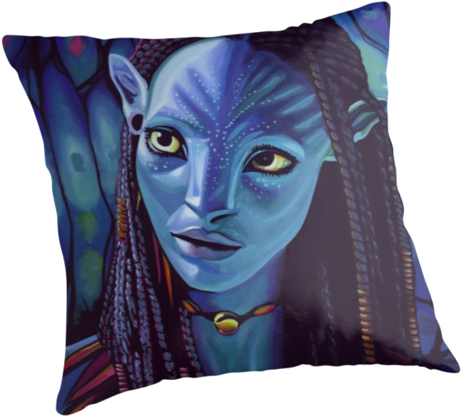Zoe Saldana As Neytiri In Avatar Realistic Acrylic - Avatar Neytiri Clipart (649x585), Png Download