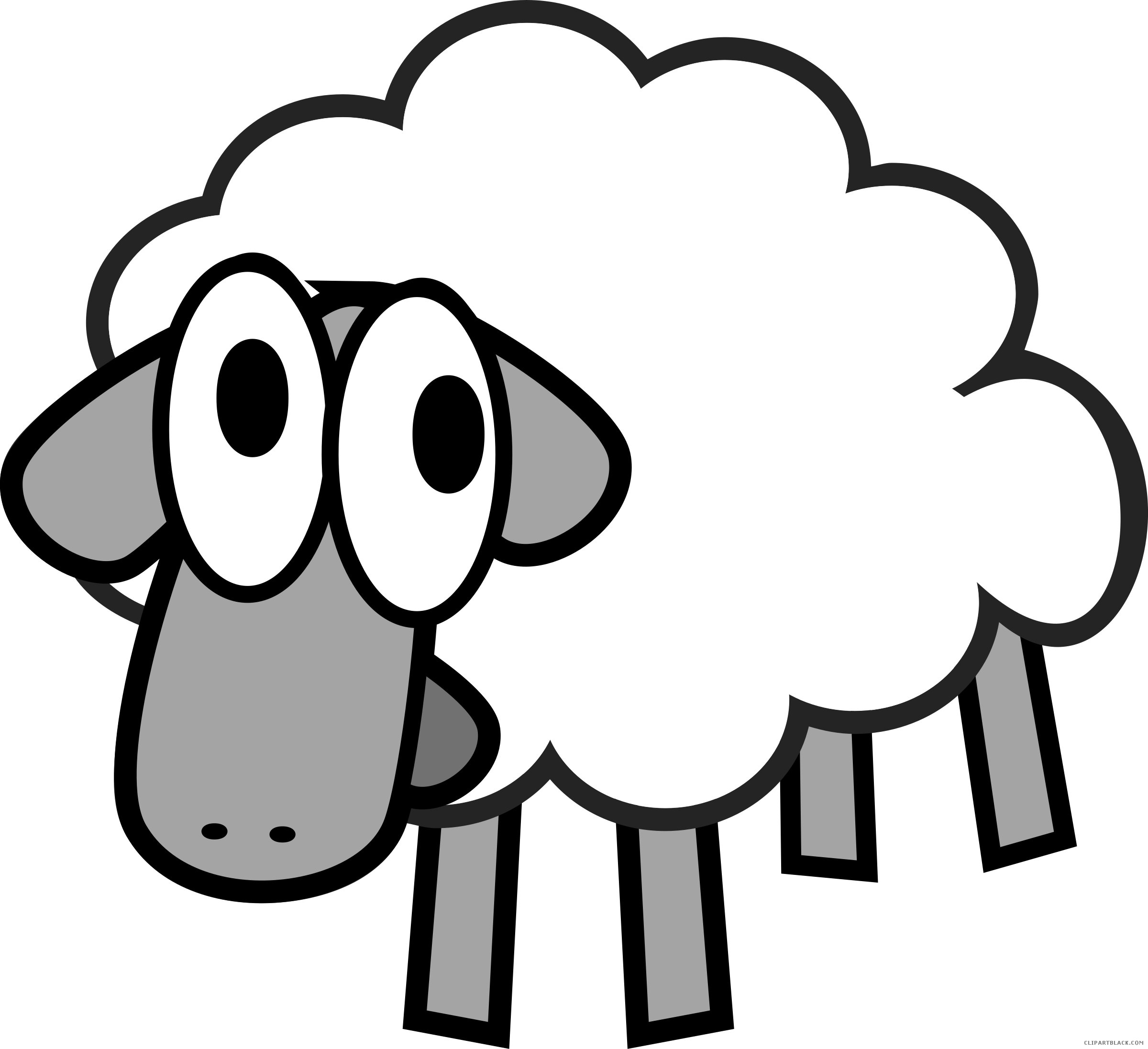 Svg Free Stock Cartoon Clipartblack Com Animal Free - Animal Sheep Clipart - Png Download (2400x2193), Png Download