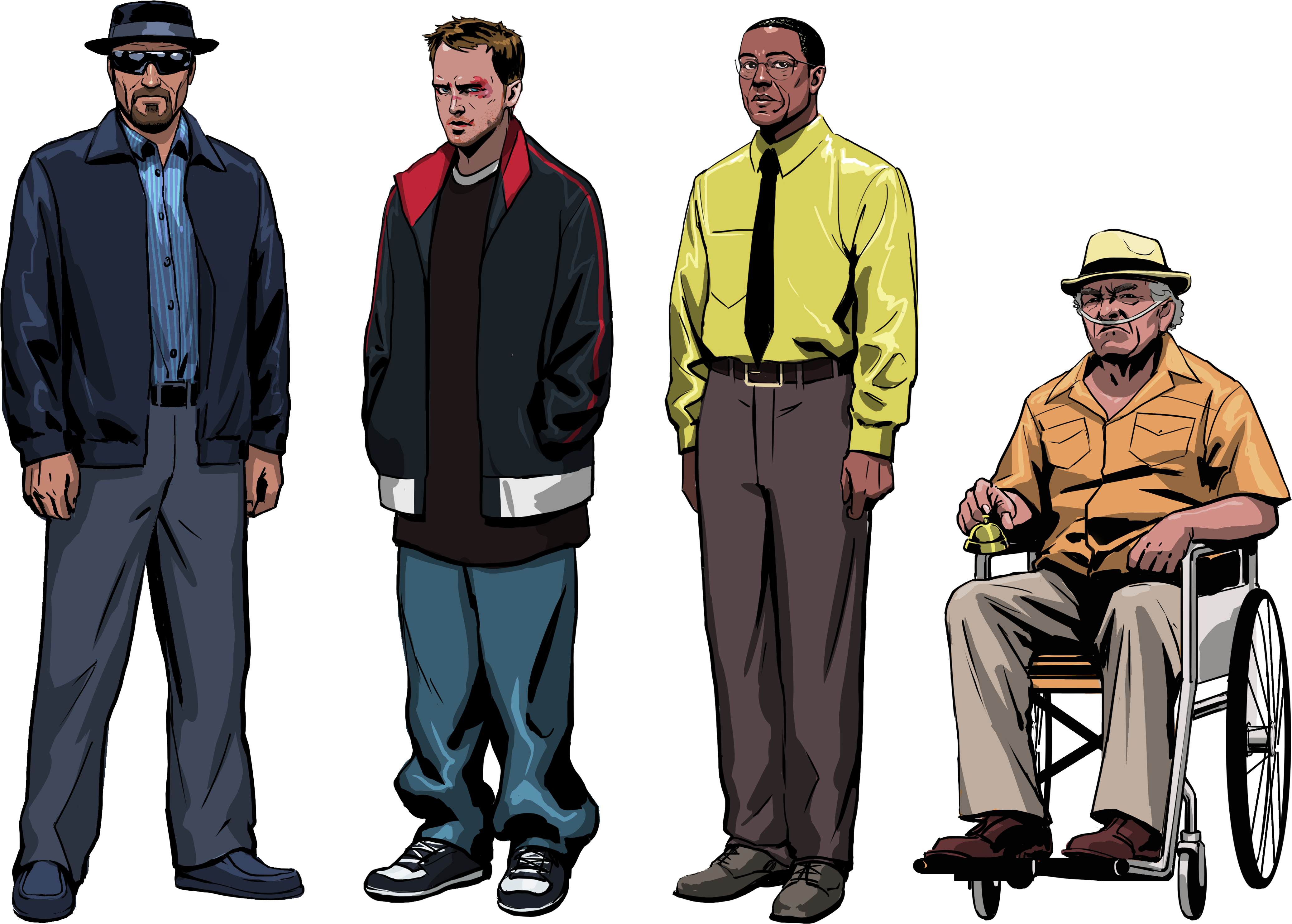 Walter White, Jesse Pinkman, Gus Fring, And Hector - Wheelchair Clipart (5000x3235), Png Download