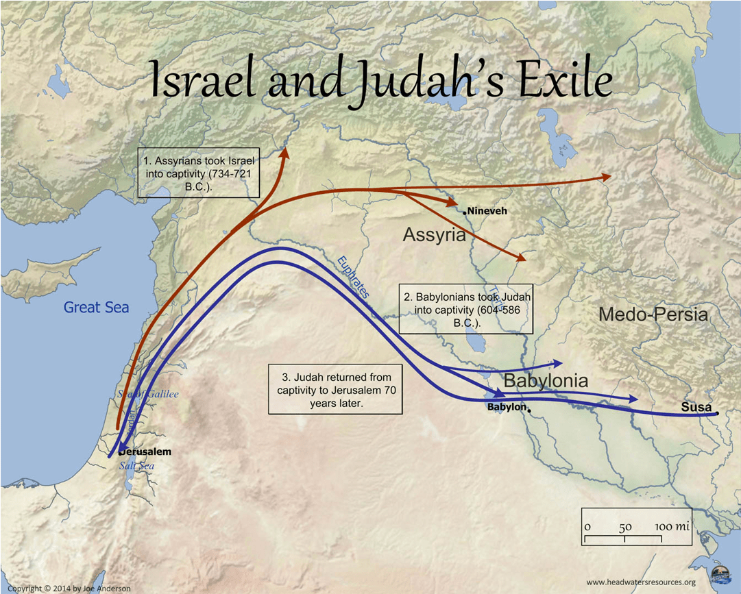Exoduscolornotesframedcc - Israel And Judah's Exile Clipart (1080x1080), Png Download