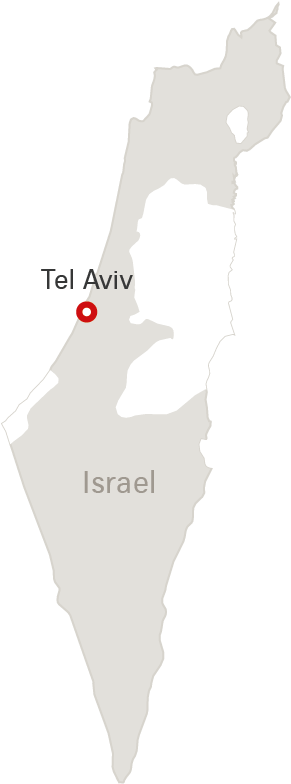 Map Of Israel With Destination Tel Aviv - Flugzeit Zürich Tel Aviv Clipart (620x800), Png Download