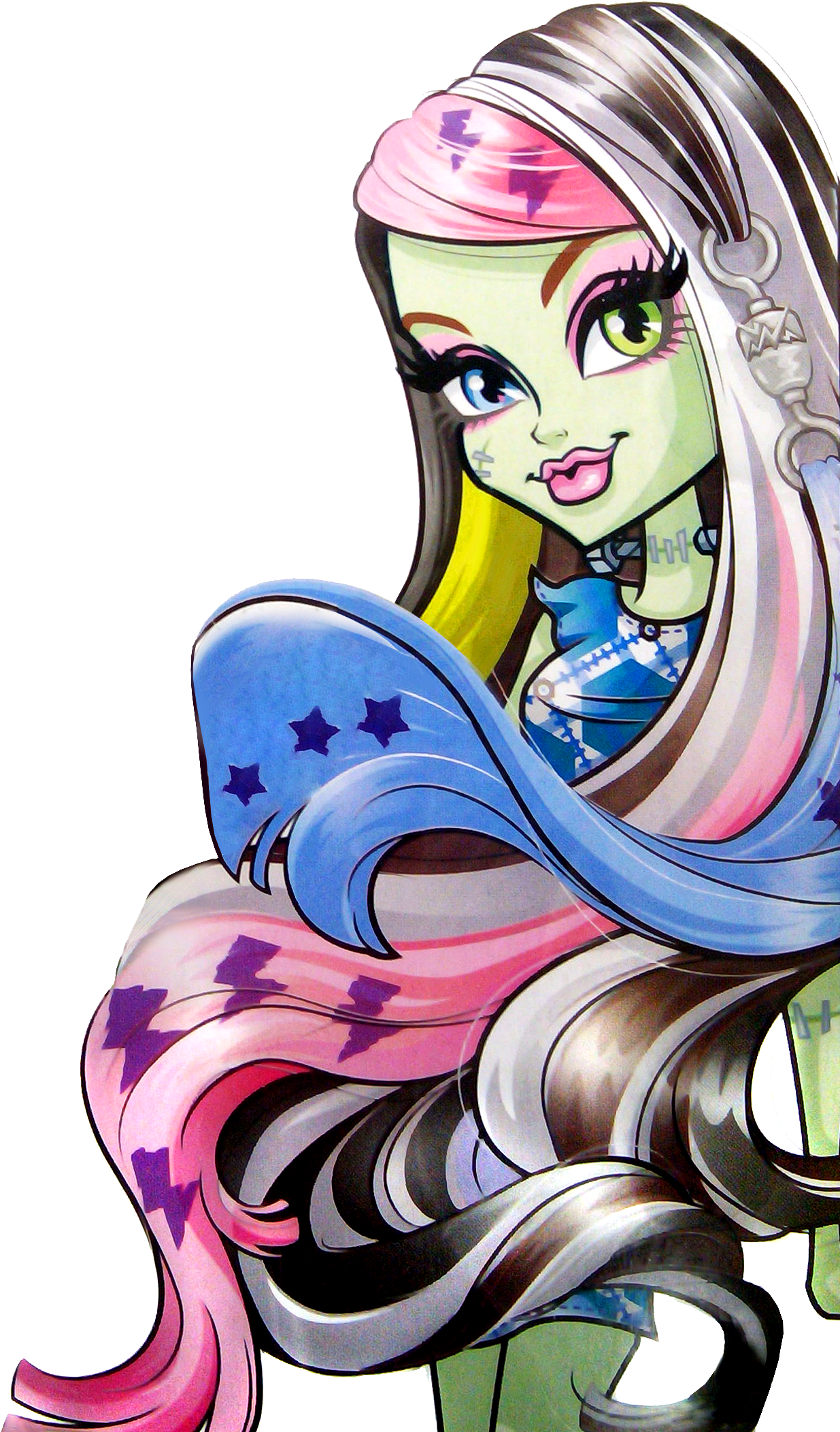 Voltageous Hair - Monster High Frankie Stein Cartoon Clipart (1278x2130), Png Download