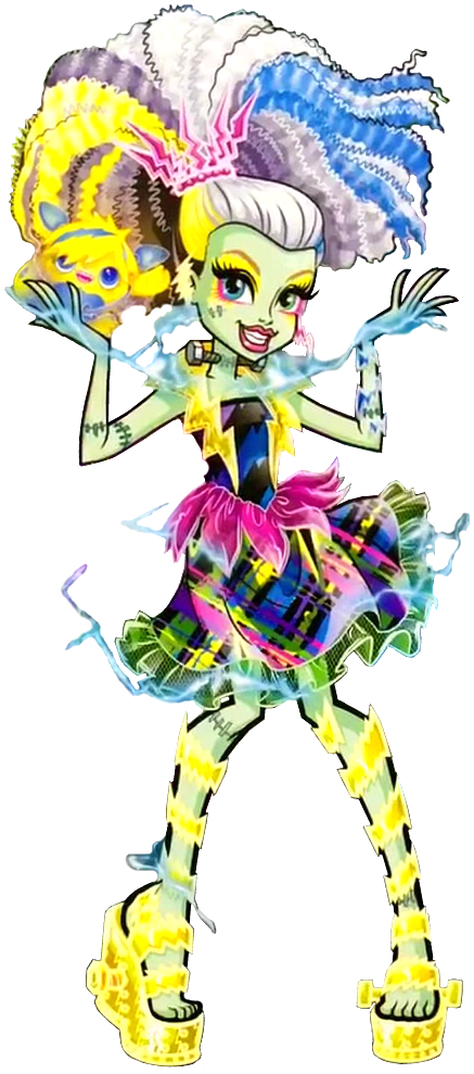 Frankie Stein Love Monster, Monster High Art, Monster - Monster High Electrified Frankie Clipart (437x989), Png Download