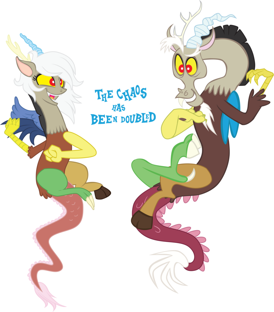 The Chaos Been Doubed 6 Rainbow Dash Spike Applejack - Mlp Discord And Eris Clipart (900x1027), Png Download
