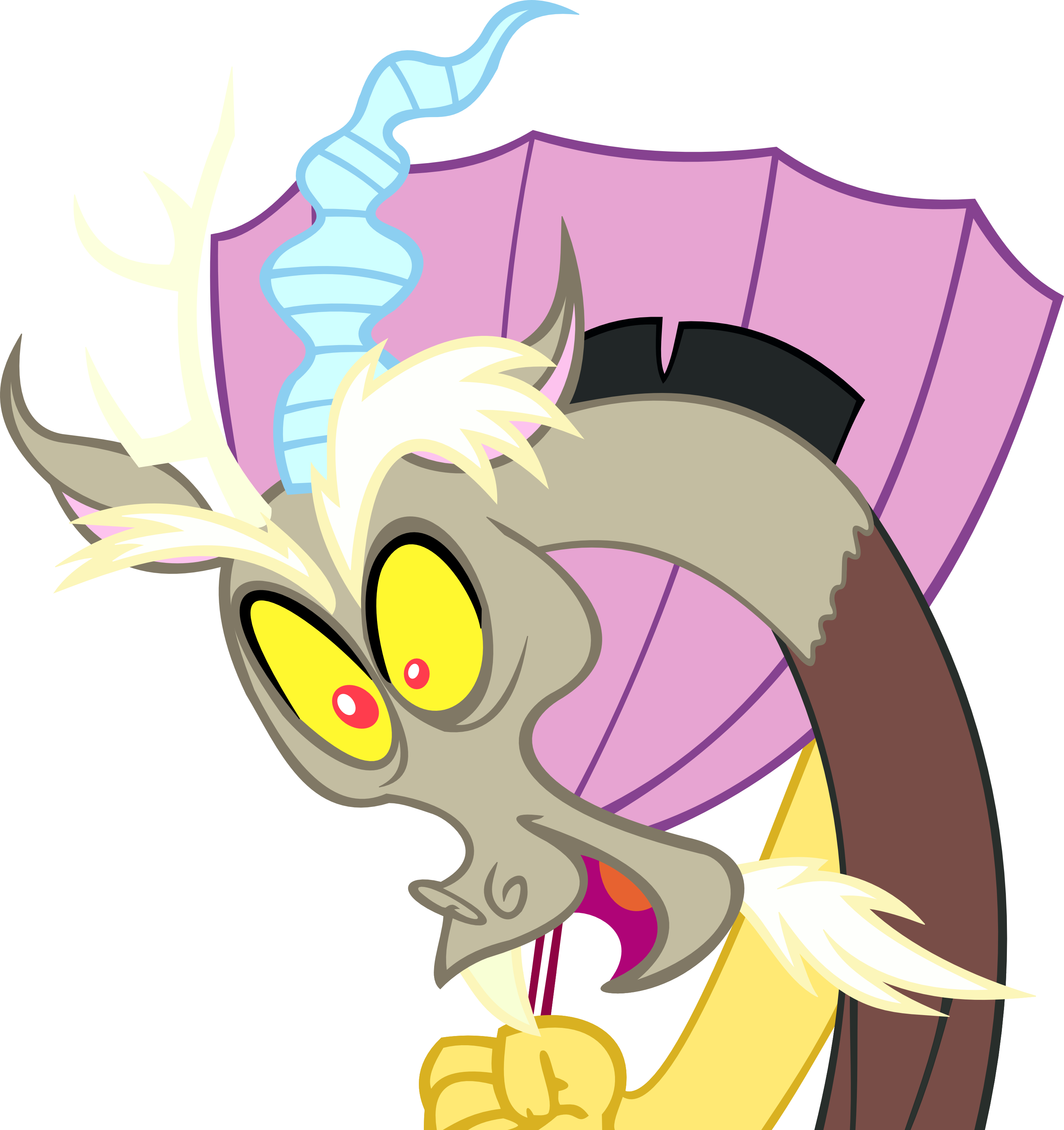 Discord And His Pink Umbrella By Theonewiththeoctaves - Mlp Discord Png Clipart (3000x3186), Png Download