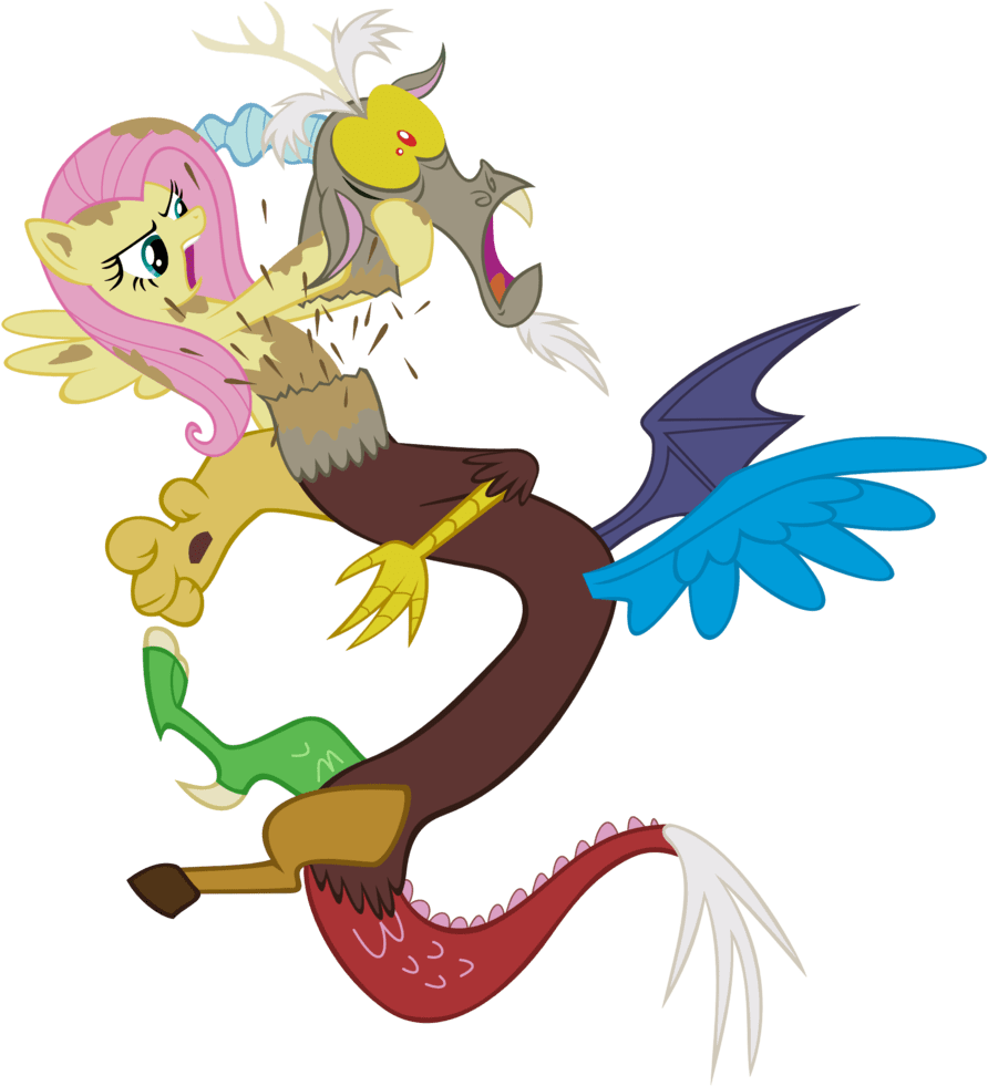 My Little Pony Fluttershy And Discord - Cartoon Clipart (900x990), Png Download