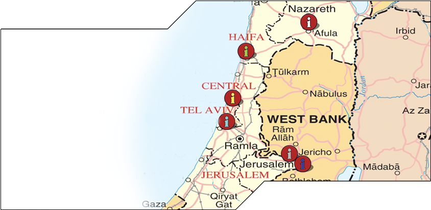 Map Of Israel - West Bank Map Clipart (850x415), Png Download