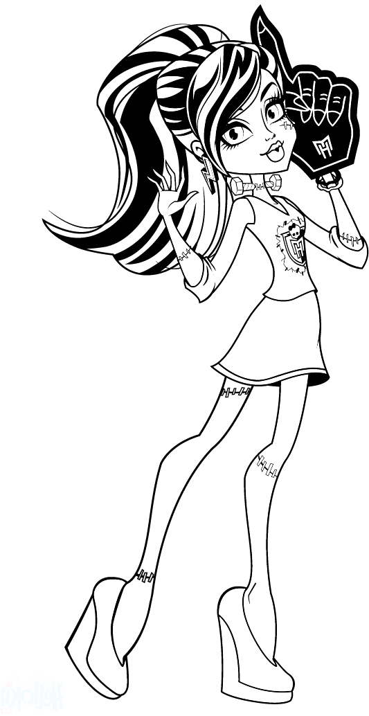 Picture Transparent Stock Monster High Frankie Stein - Cartoon Clipart (598x1050), Png Download