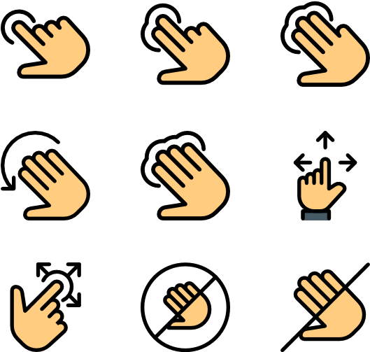 Touch Gestures Clipart (600x564), Png Download