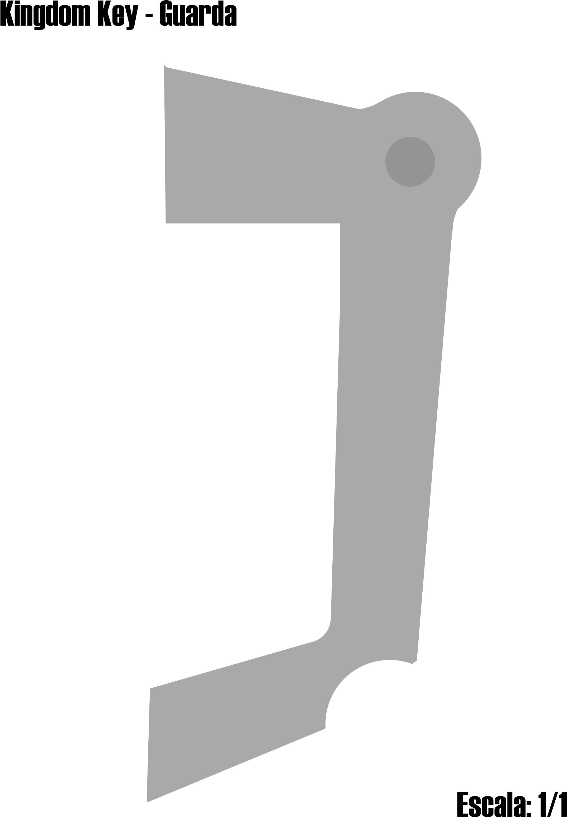 Keyblade Kingdom Key - Moldes Keyblade Kingdom Hearts Clipart (2251x3184), Png Download