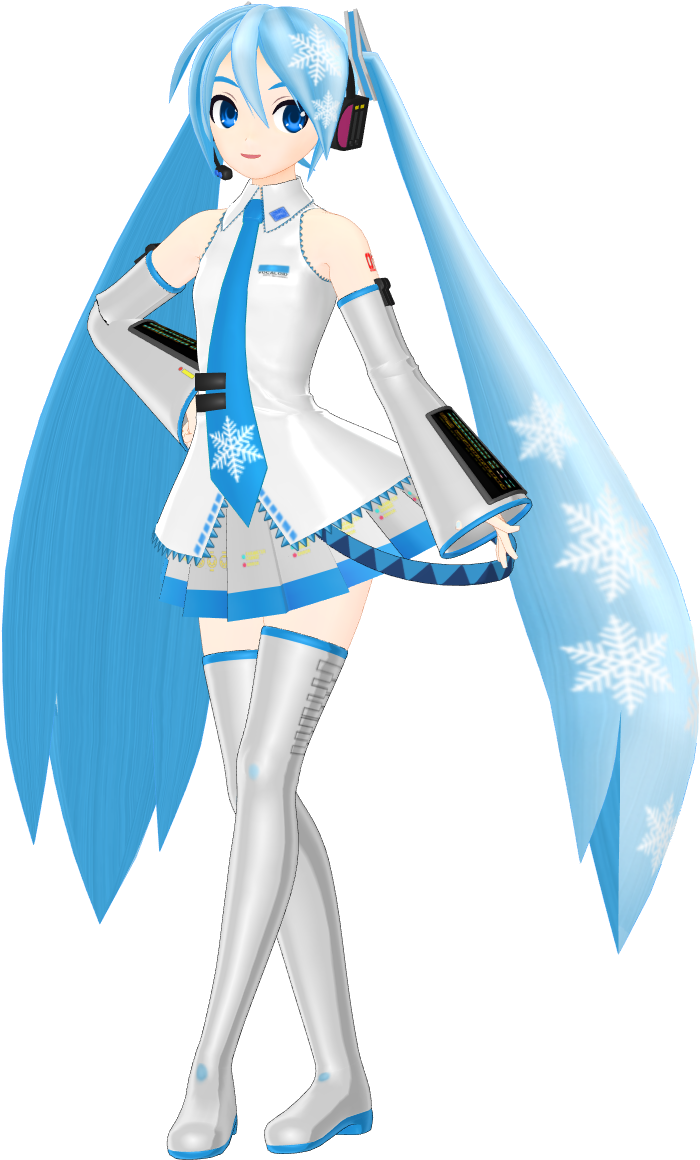 Maebari Snow Miku - Maebari Miku Mmd Clipart (741x1194), Png Download