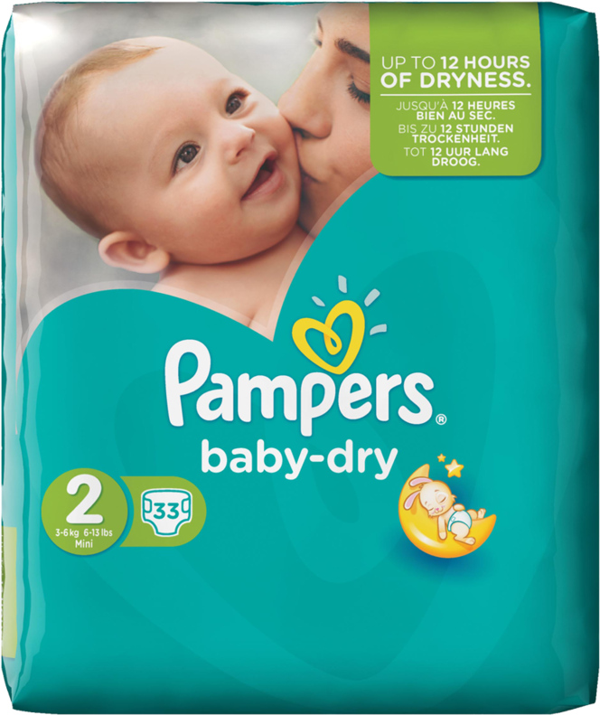 Pampers Baby Dry 33pack - Pampers Baby Dry 2 Clipart (800x800), Png Download