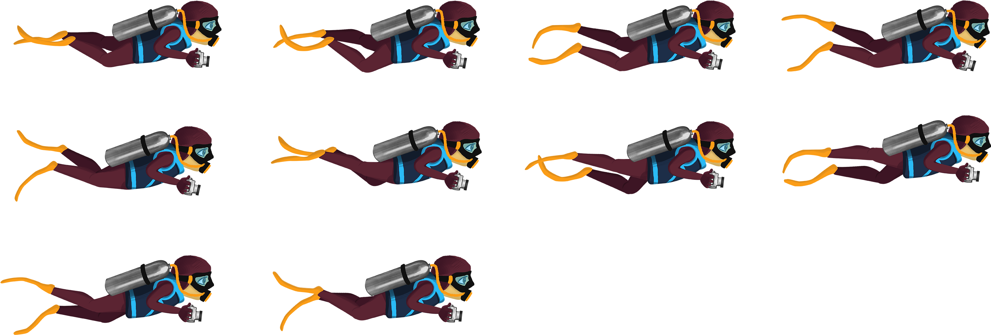 Sprites Mergulhador Clipart (3840x2160), Png Download