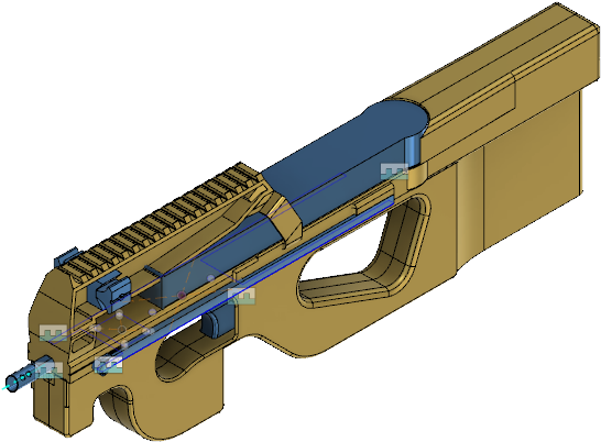 Fn P90 Corner View - Airsoft Gun Clipart (1536x698), Png Download