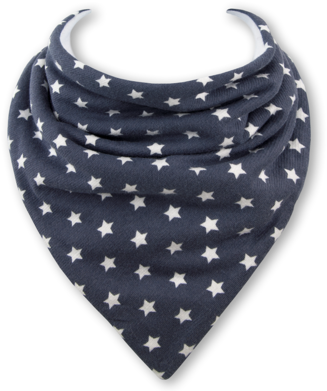 Grey Stars, Grey Bandana Bib With White Stars, Baby/toddler - Polka Dot Clipart (800x800), Png Download