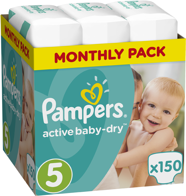 Pampers Active Baby Dry Monthly Pack No - Pampers Premium Care 4 Clipart (720x720), Png Download