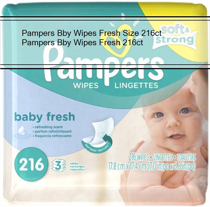 Pampers Bby Wipes Fresh Size 216ct Pampers Bby Wipes - Baby Clipart (735x1100), Png Download