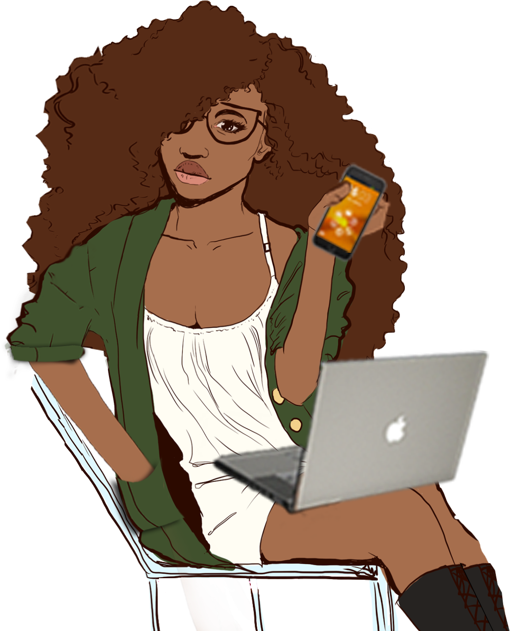 I Want To Bridge The Gap Between Women And Technology - Sassy Black Woman Cartoon Clipart (2000x1290), Png Download