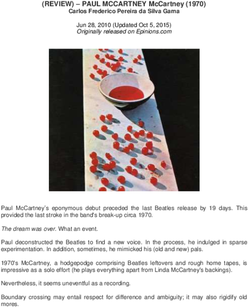 Pdf - Mccartney 1970 Clipart (600x776), Png Download