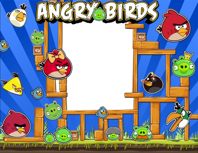 Marcos Para Photoshop Y Algo Mas Bird Birthday Parties, - Angry Birds Marco Digital Clipart (640x495), Png Download