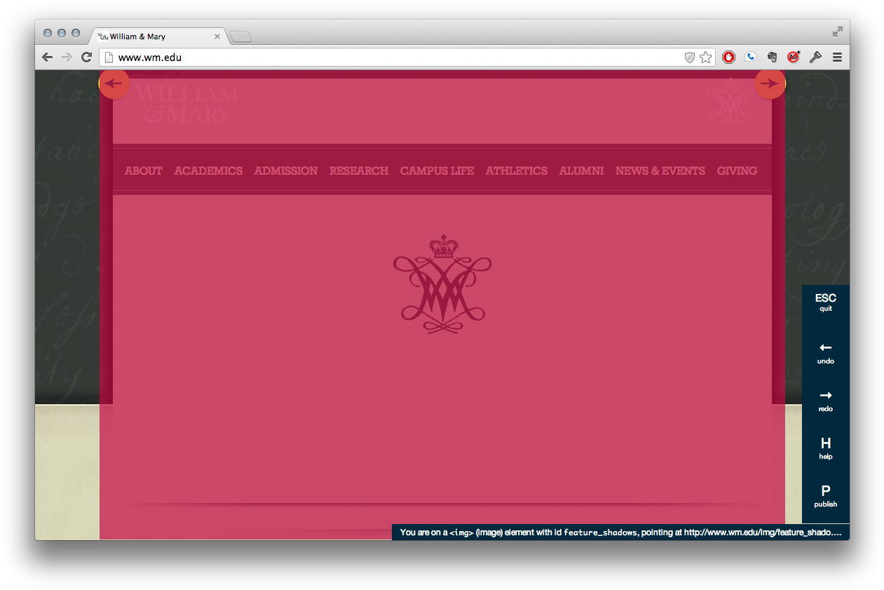The W&m Homepage Looks A Little Odd Without It's Image - College Of William & Mary Clipart (1276x856), Png Download