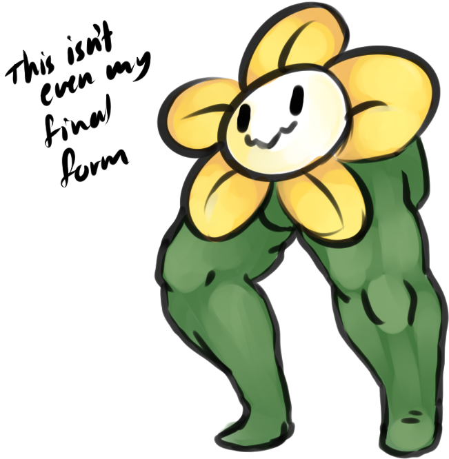 View Samegoogleiqdbsaucenao Flowey Leg Thicc , - Cartoon Clipart (682x696), Png Download