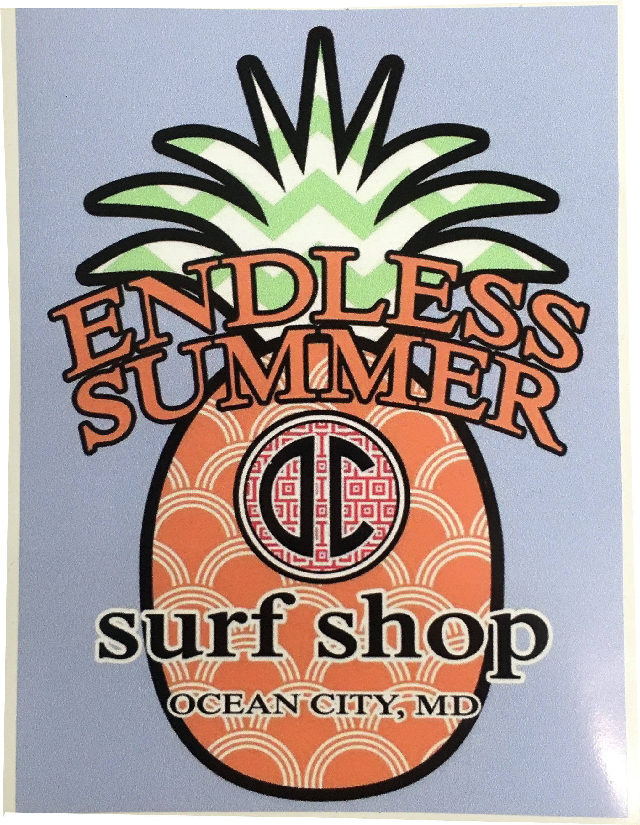 Endless Summer Surf Shop Pineapple Sticker - Poster Clipart (3024x4032), Png Download