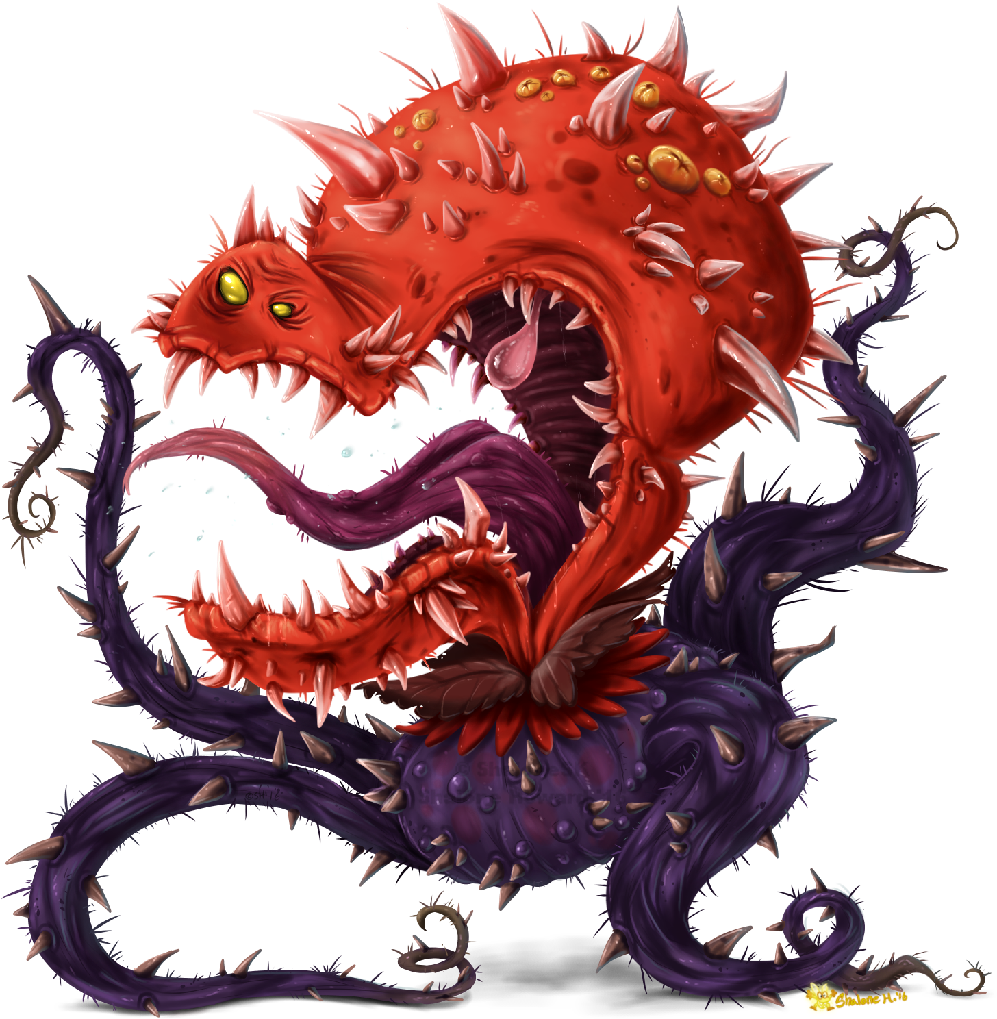 Angry Flower Daisy - Illustration Clipart (1500x1500), Png Download