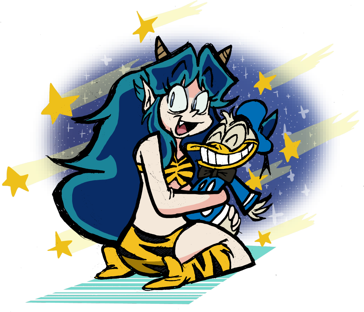 Lum With A Donald Duck - Cartoon Clipart (1280x1109), Png Download