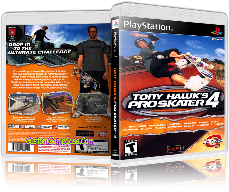 Tony Hawk's Pro Skater - Tony Hawk's Pro Skater 4 Playstation 2 Cover Clipart (800x631), Png Download