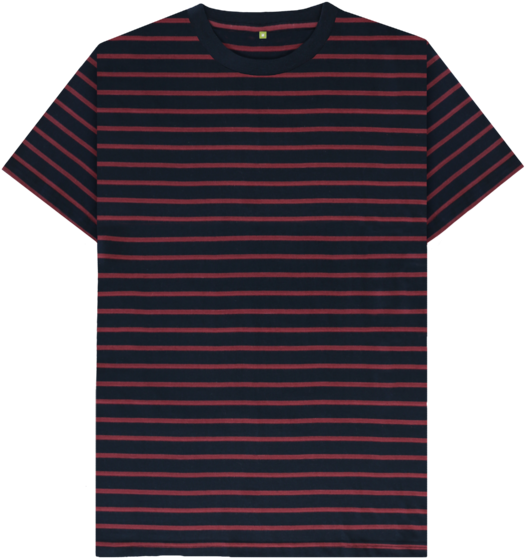 Red Stripes Men's Red Striped Organic T-shirt - Active Shirt Clipart (640x674), Png Download