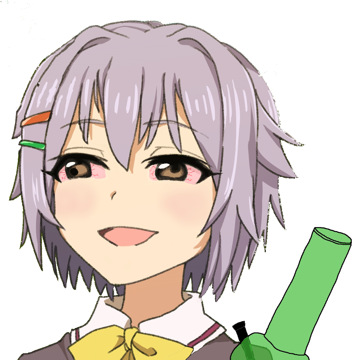 Hahaha Dude Check This Out - Anime Girl Smoking Weed Clipart (1250x1156), Png Download