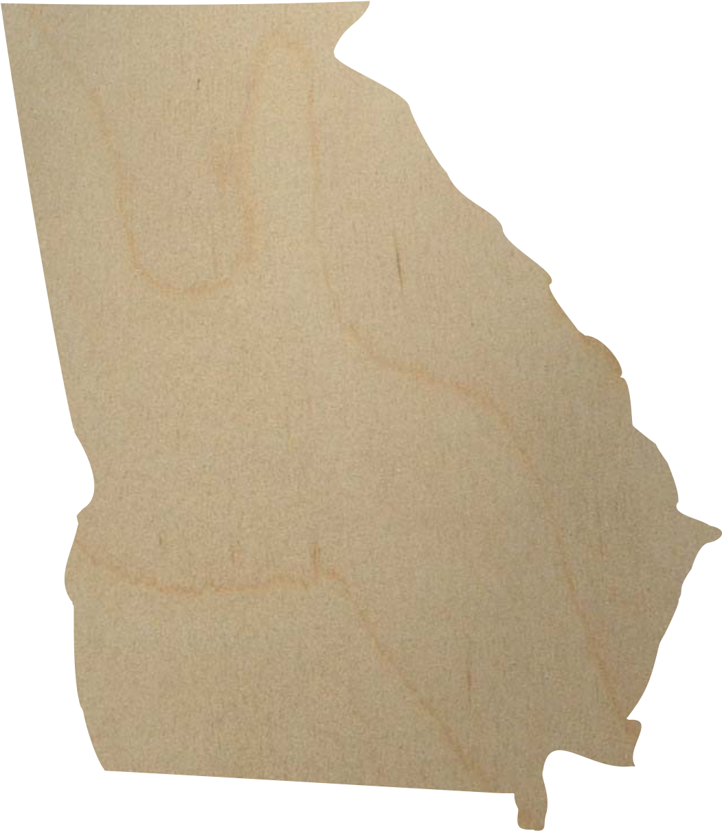 Georgia Wood State Shape Cutout - Georgia Election Results By County 2018 Clipart (1124x1690), Png Download