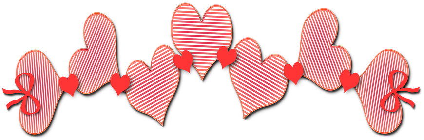 Heart Stripes Love Romance Striped Red Abstract Clipart (960x678), Png Download