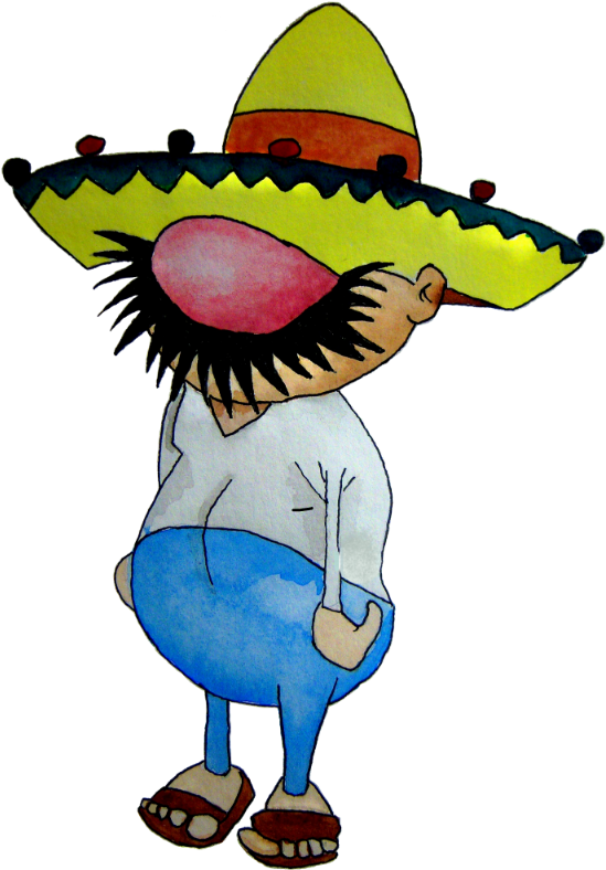 The Mexican Dude In A Poncho, Sitting On A Lawn Care - Portable Network Graphics Clipart (549x788), Png Download