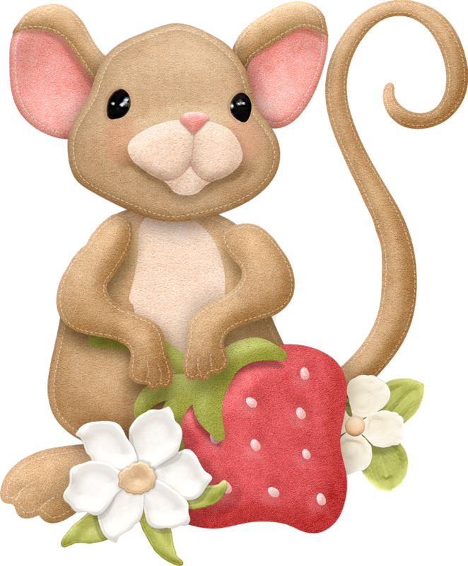 Pin By Bonnie Bagamary On Clipart - Strawberry And Mouse Drawing Idea - Png Download (662x800), Png Download