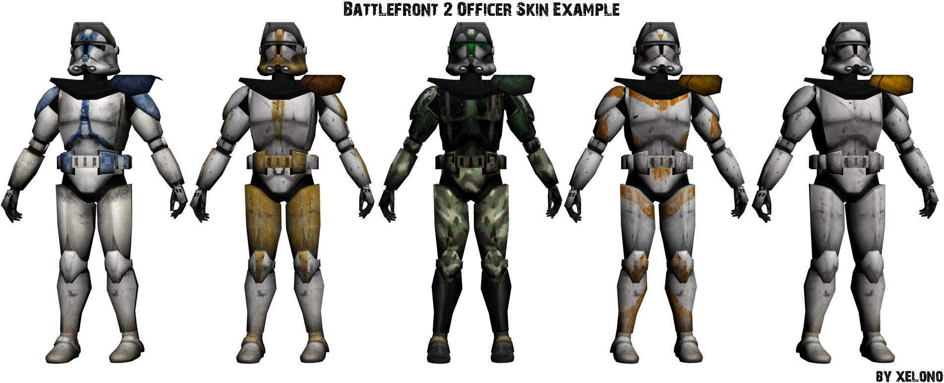 Clones - Battlefront 2 Clone Officer Skins Clipart (1920x790), Png Download