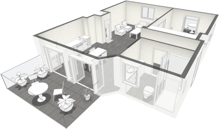 3d-hero - Floor Plan Clipart (768x452), Png Download