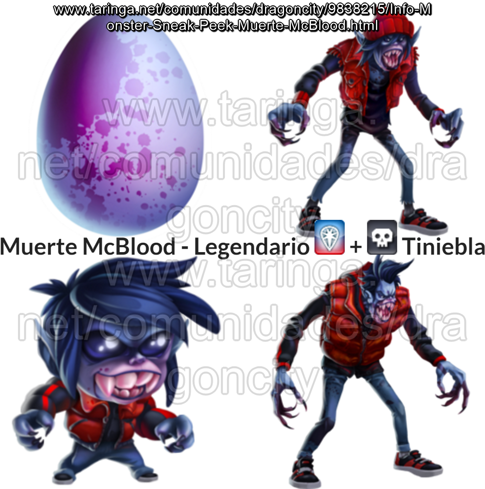 "muerte Mcblood Used To Be A Normal Teenager, Until - Monster Legends Muerte Mcblood Clipart (1000x1000), Png Download