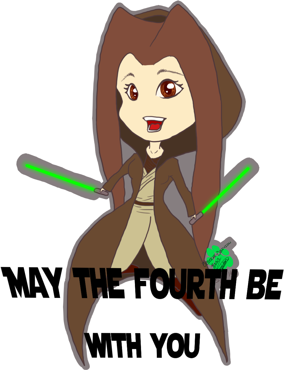 [p] May The Fourth Be With You - Cartoon Clipart (1000x1315), Png Download