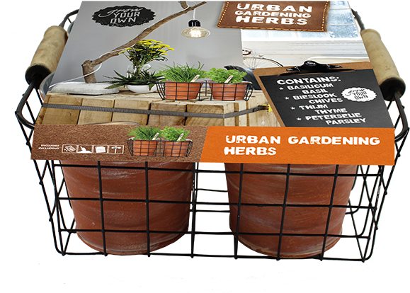 227891 Urban Gardening Herbs Per 4 - Gift Basket Clipart (600x600), Png Download
