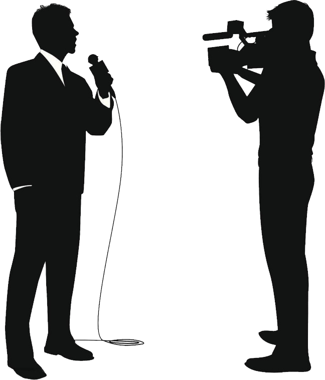 News Reporter Clipart Black And White - Png Download (648x758), Png Download