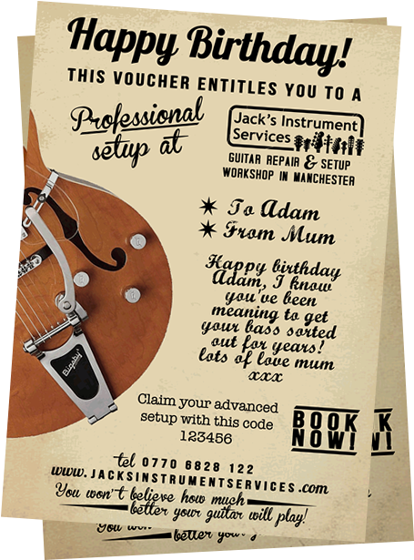 Demo Guitar Setup Voucher - Guitar Voucher Clipart (580x621), Png Download