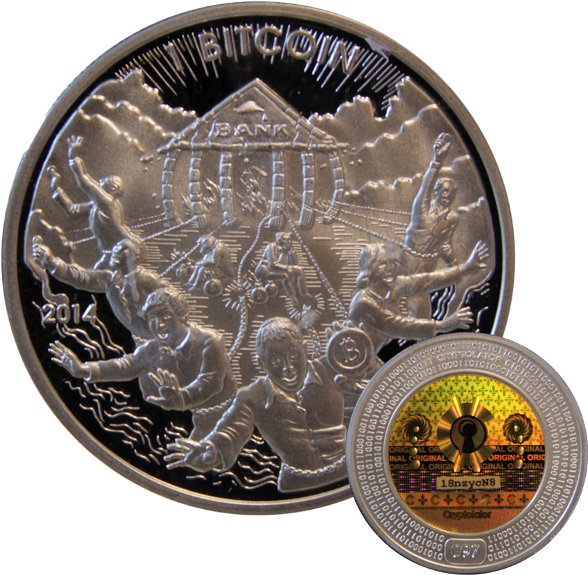 Cryptolator 1btc Unchained Silver Clipart (897x871), Png Download