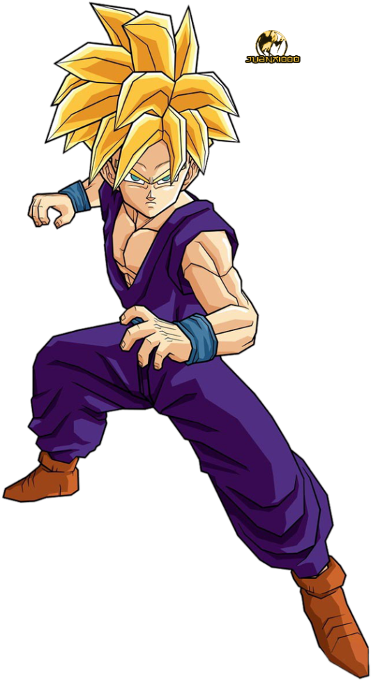 Gohan Again Transforms Into His Super Saiyan Form And - Dragon Ball Z Teen Gohan Clipart (628x1023), Png Download