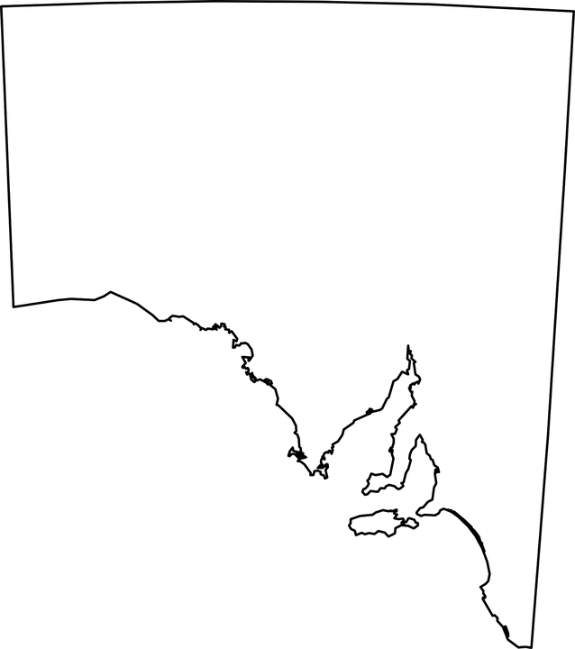 South Australia Map Australian State Australia - South Australia State Outline Clipart (638x720), Png Download