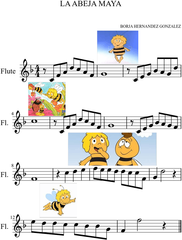 La Abeja Maya Partitura Clipart (850x1100), Png Download