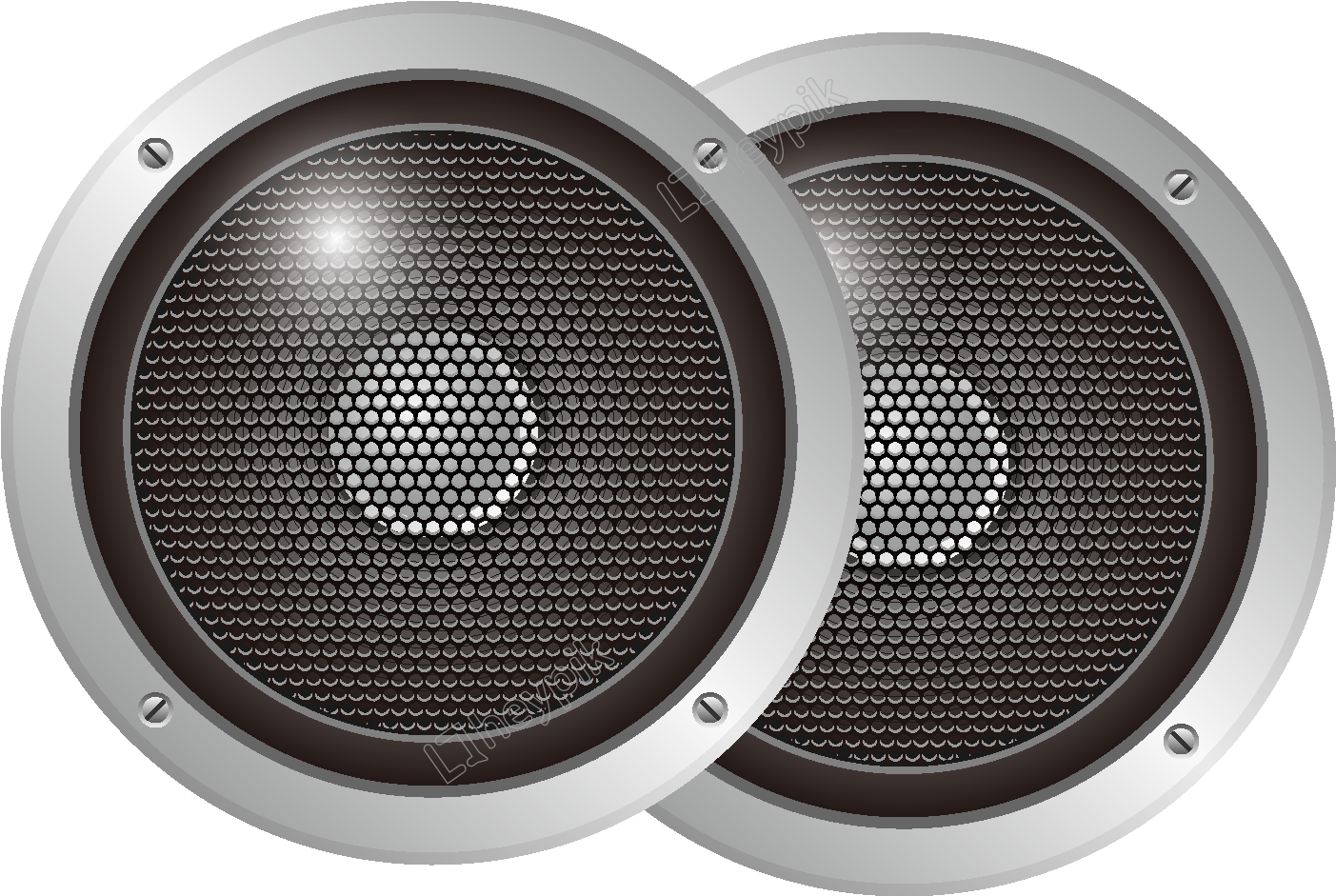 Elemento De Trompeta Negra - Loudspeaker Clipart (1772x1378), Png Download