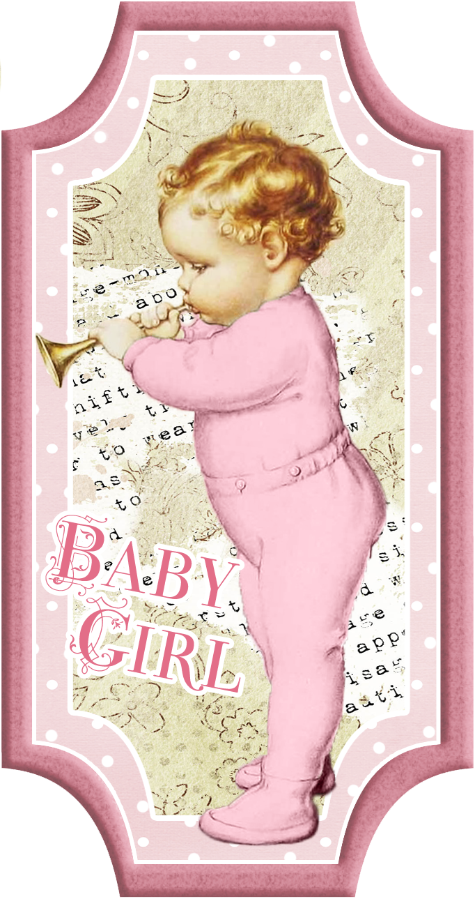 Free Printable Cards, Toppers Or Labels - Free Vintage Baby Clipart - Png Download (682x1289), Png Download