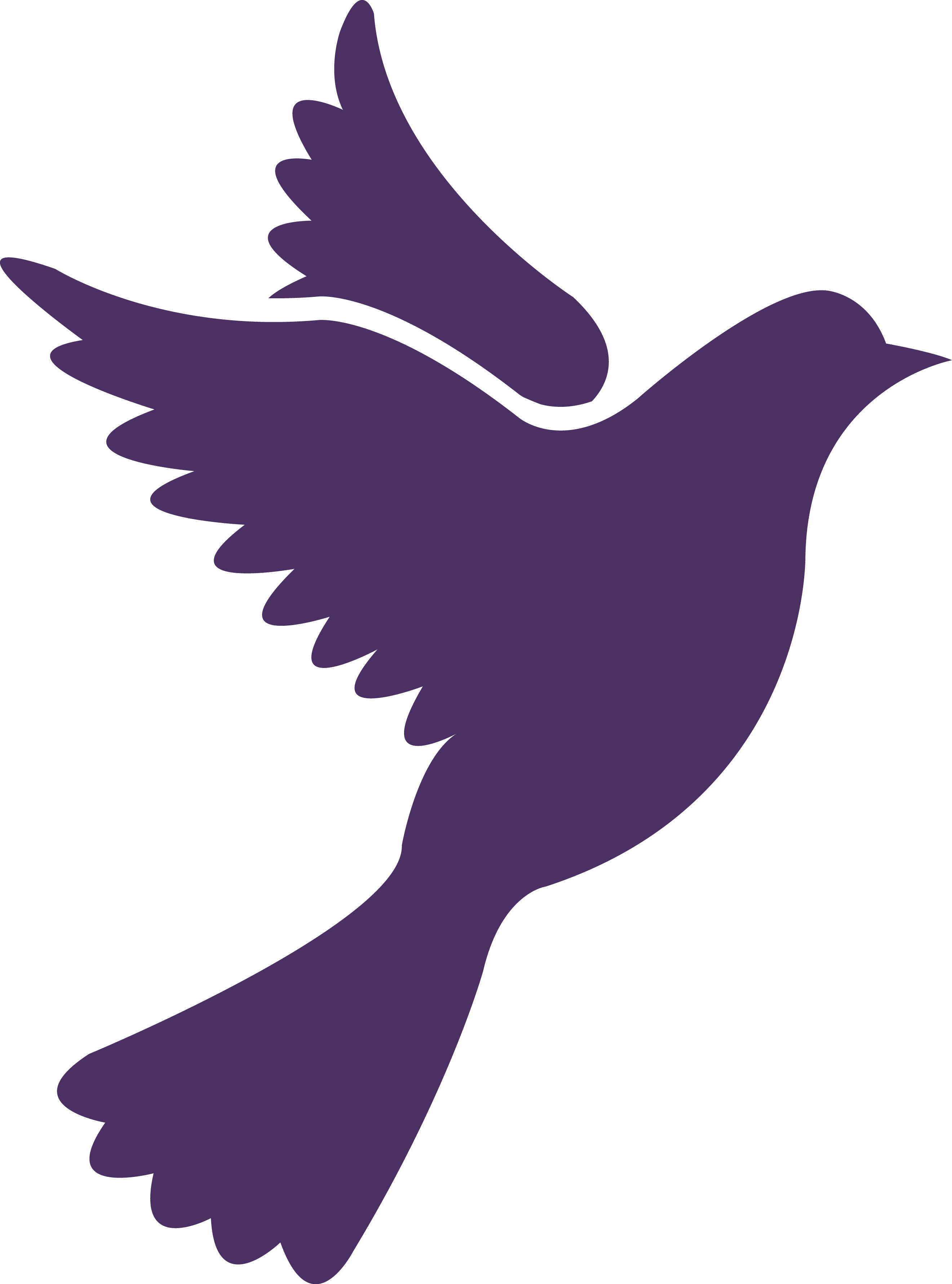 Nuestra Boda Palomas Png - Dove Bird Silhouette Png Clipart (2641x3560), Png Download